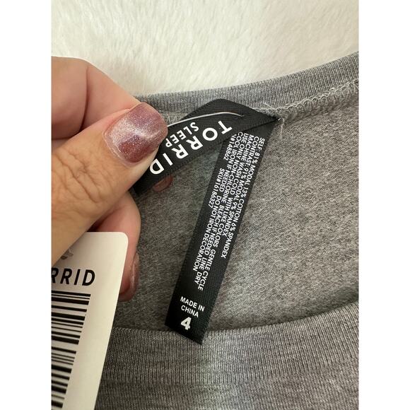 NWT Torrid Gray Top Shorts PJ Lounge Set 4 4X Sleep - Picture 8 of 8